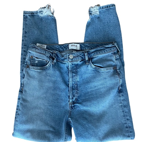 AGOLDE Nico Skinny Straight High Rise Ankle Crop Denim Blue Jean Women's Size 29 - Picture 4 of 11